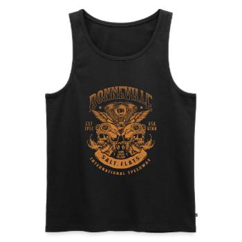 Bonneville Salt Flats Motorcycle Racing Vintage - Men's Premium Organic Tank Top - black - Front - Michal (187cm)