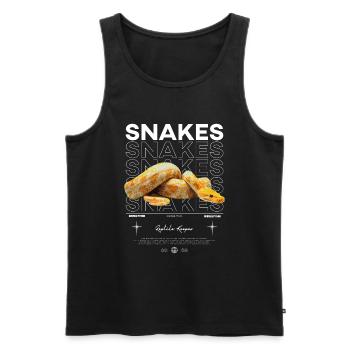 Python birman moderne streetwear Reptile gardien - Débardeur bio Premium Homme - noir - Devant - AI Model Male 178 light (178cm)