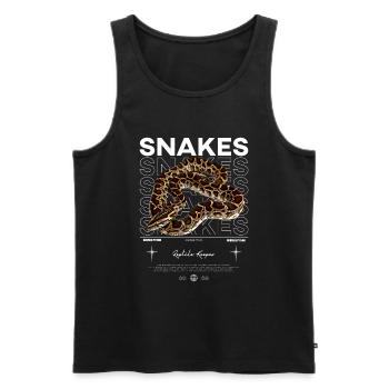 Python birman moderne streetwear Reptile gardien - Débardeur bio Premium Homme - noir - Devant - AI Model Male 178 light (178cm)