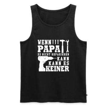 Si papa ne peut pas le réparer, personne ne le peut - Débardeur bio Premium Homme - noir - Devant - Michal (187cm)