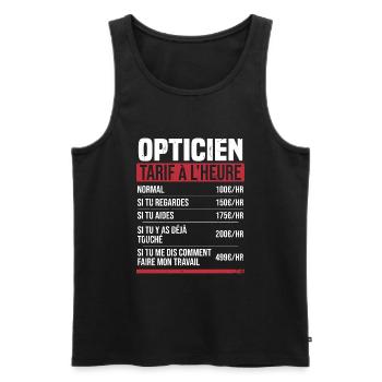 Optiker Stundensatz Geschenkidee Humor - Männer Premium Bio Tank Top - Schwarz - Vorne - AI Model Male 178 light (178cm)