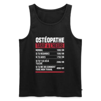 Osteopath hourly rate gift idea humor - Men's Premium Organic Tank Top - black - Front - AI Model Male 178 light (178cm)