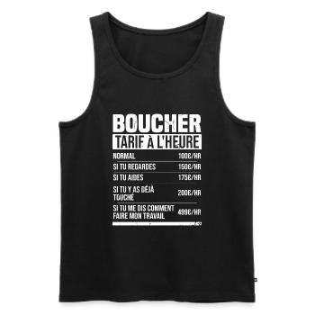 Metzger Stundensatz Humor Geschenkidee - Männer Premium Bio Tank Top - Schwarz - Vorne - AI Model Male 178 light (178cm)