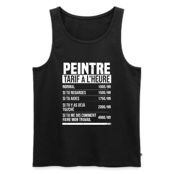 Maler Stundensatz Humor Geschenkidee - Männer Premium Bio Tank Top - Schwarz - Vorne - AI Model Male 178 light (178cm)