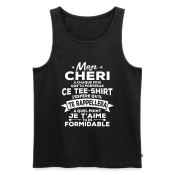 My darling I love you you're great - Men's Premium Organic Tank Top - black - Front - AI Model Male 178 light (178cm)