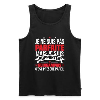 Nicht perfekt, aber ich bin ein Guingamp-Fan - Männer Premium Bio Tank Top - Schwarz - Vorne - Michal (187cm)