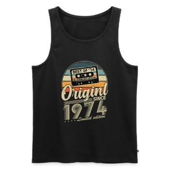Original depuis 1974 Vintage cadeau d’anniversaire - Débardeur bio Premium Homme - noir - Devant - Michal (187cm)