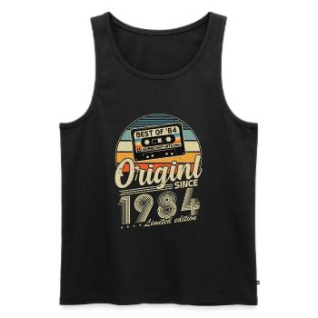 Original seit 1984 Vintage Geburtstagsgeschenk - Männer Premium Bio Tank Top - Schwarz - Vorne - Michal (187cm)