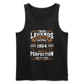 Legends Born in 1964 - Men's Premium Organic Tank Top - black - Front - Michal (187cm)