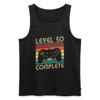Level 50 Complete 50 Years Birthday Gift - Men's Premium Organic Tank Top - black - Front - Michal (187cm)