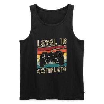 Level 18 Complete 18 Years Birthday Gift - Men's Premium Organic Tank Top - black - Front - AI Model Male 178 light (178cm)