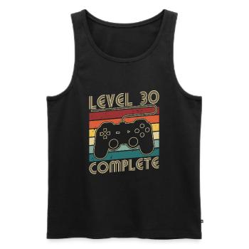 Level 30 Complete 30 Years Birthday Gift - Men's Premium Organic Tank Top - black - Front - AI Model Male 178 light (178cm)