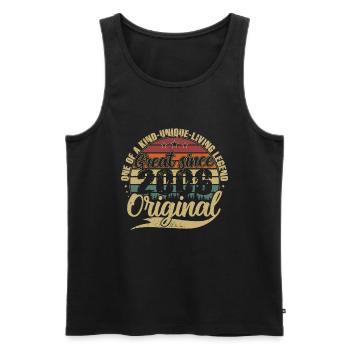 Great Since 2006 Vintage Birthday Gift - Men's Premium Organic Tank Top - black - Front - Michal (187cm)