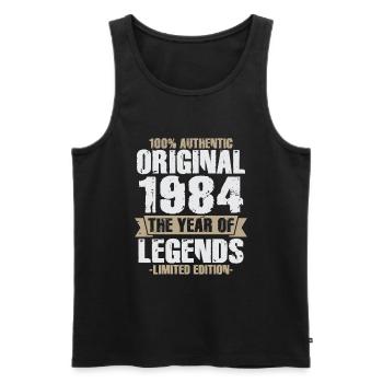 Legende 1984 Original Jahrgang Geburtstagsgeschenk - Männer Premium Bio Tank Top - Schwarz - Vorne - Michal (187cm)