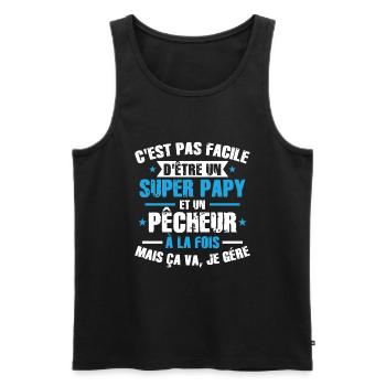 Super Opa und Fischer - Männer Premium Bio Tank Top - Schwarz - Vorne - AI Model Male 178 light (178cm)