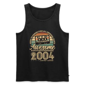 Jahrgang 2004 Geburtstagsgeschenk Geboren 2004 - Männer Premium Bio Tank Top - Schwarz - Vorne - Michal (187cm)