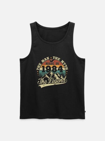 Vintage 1984 Born Birthday Gift - Men's Premium Organic Tank Top - black