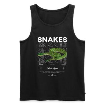 Temple Pit Viper Modern Streetwear Reptile Keeper - Men's Premium Organic Tank Top - black - Front - Michal (187cm)