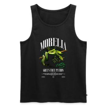 Green Tree Python moderne Streetwear Reptile gardien - Débardeur bio Premium Homme - noir - Devant - Michal (187cm)