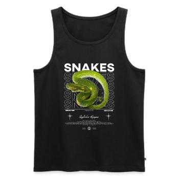 Green Tree Python moderne Streetwear Reptile gardien - Débardeur bio Premium Homme - noir - Devant - Michal (187cm)