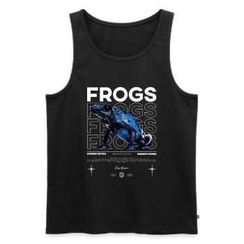 Dendrobates Azureus Dart Frog Streetwear Frog - Men's Premium Organic Tank Top - black - Front - Michal (187cm)