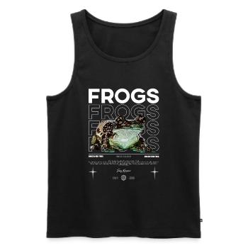 Milk Frog Streetwear Frog Keeper - Men's Premium Organic Tank Top - black - Front - Michal (187cm)