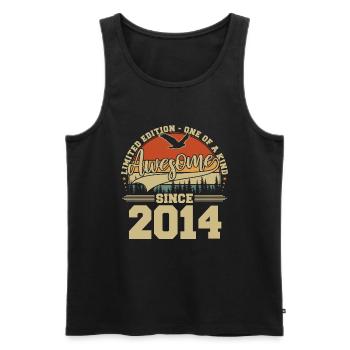 Awesome Since 2014 - Jahrgang Geburtstag Geschenk - Männer Premium Bio Tank Top - Schwarz - Vorne - Michal (187cm)
