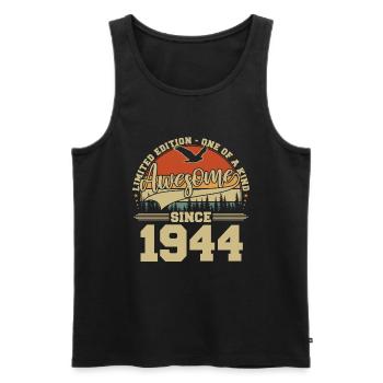 Awesome Since 1944 - Vintage Birthday Gift - Men's Premium Organic Tank Top - black - Front - Michal (187cm)