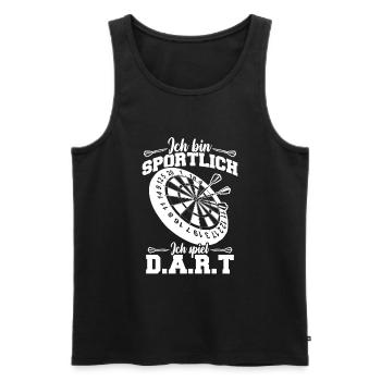 I'm athletic I play darts - Men's Premium Organic Tank Top - black - Front - AI Model Male 178 light (178cm)