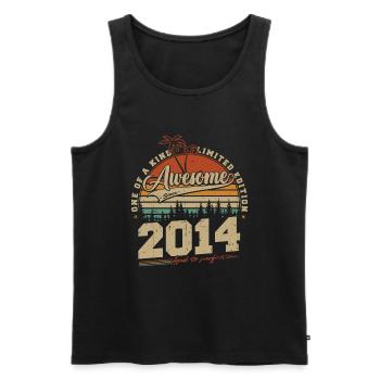 Jahrgang 2014 Vintage Geburtstag Geschenk Retro - Männer Premium Bio Tank Top - Schwarz - Vorne - Michal (187cm)