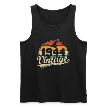 Vintage 1944 Vintage Birthday Gift Retro - Men's Premium Organic Tank Top - black - Front - Michal (187cm)