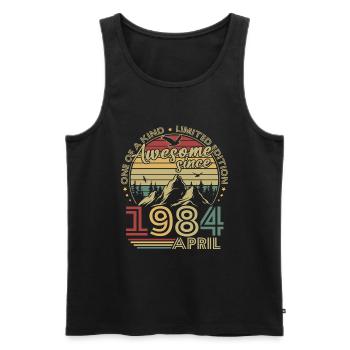 Jahrgang Avril 1984 Rétro Cadeau Anniversaire - Männer Premium Bio Tank Top - Schwarz - Vorne - Michal (187cm)