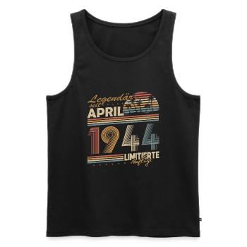 Legendary Since April 1944 Gift Birthday - Men's Premium Organic Tank Top - black - Front - Michal (187cm)