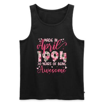 April 1994 Geschenk zum 30-jährigen Jubiläum für Ehefrau - Männer Premium Bio Tank Top - Schwarz - Vorne - AI Model Male 178 light (178cm)