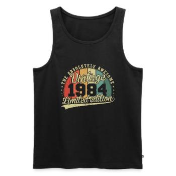 Great Since 1984 Vintage Vintage 1984 Gift - Men's Premium Organic Tank Top - black - Front - Michal (187cm)