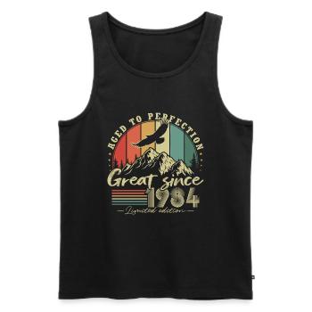 Great Since 1984 Vintage Birthday Gift - Men's Premium Organic Tank Top - black - Front - Michal (187cm)