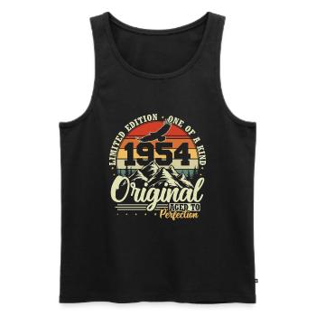 Original 1954 Jahrgang Retro Geburtstag Geschenk - Männer Premium Bio Tank Top - Schwarz - Vorne - Michal (187cm)