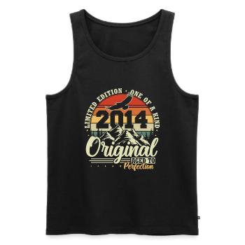 Original 2014 Jahrgang Retro Geburtstag Geschenk - Männer Premium Bio Tank Top - Schwarz - Vorne - AI Model Male 178 light (178cm)