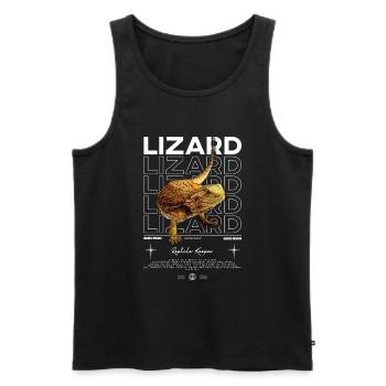 dragon barbu streetwear lézard keeper - Débardeur bio Premium Homme - noir - Devant - Michal (187cm)