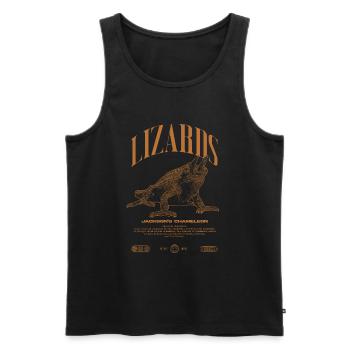 Jackson's Chameleon Streetwear Lizard Keeper - Men's Premium Organic Tank Top - black - Front - Michal (187cm)