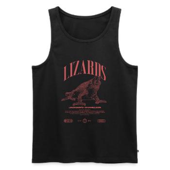Jackson's Chameleon Streetwear Lizard Keeper - Men's Premium Organic Tank Top - black - Front - Michal (187cm)