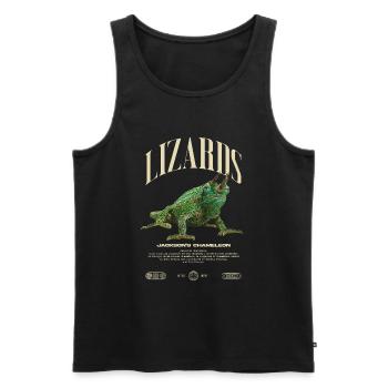 Jackson's Chameleon Streetwear Lizard Keeper - Men's Premium Organic Tank Top - black - Front - Michal (187cm)
