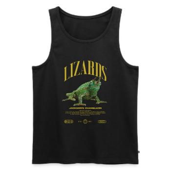 Jackson's Chamäleon Streetwear Eidechsenwärter - Männer Premium Bio Tank Top - Schwarz - Vorne - AI Model Male 178 light (178cm)