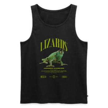 Jackson's Chameleon Streetwear Lizard Keeper - Men's Premium Organic Tank Top - black - Front - Michal (187cm)