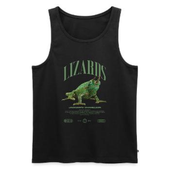 Jackson's Chameleon Streetwear Lizard Keeper - Men's Premium Organic Tank Top - black - Front - Michal (187cm)
