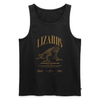 Jackson's Chamäleon Streetwear Eidechsenwärter - Männer Premium Bio Tank Top - Schwarz - Vorne - AI Model Male 178 light (178cm)