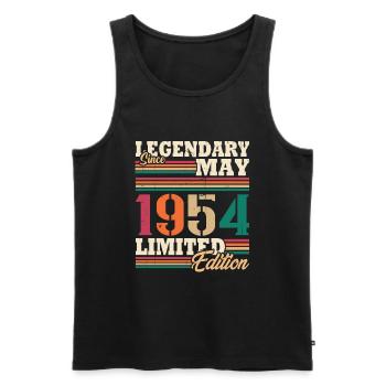 Vintage 1954 Mai Cadeau Anniversaire Rétro - Débardeur bio Premium Homme - noir - Devant - Michal (187cm)
