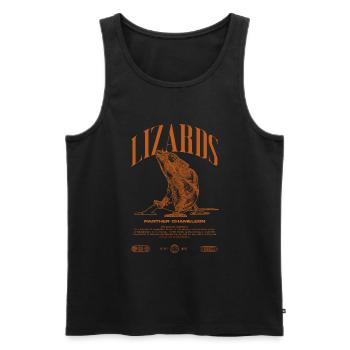 Panther Caméléon Streetwear Lézard Keeper - Débardeur bio Premium Homme - noir - Devant - Michal (187cm)