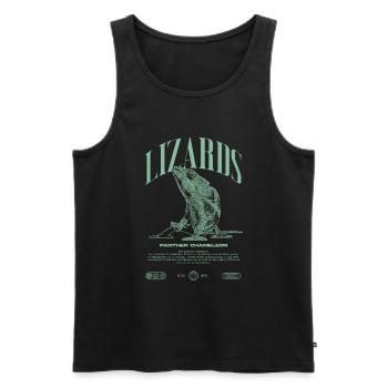 Panther Caméléon Streetwear Lézard Keeper - Débardeur bio Premium Homme - noir - Devant - Michal (187cm)