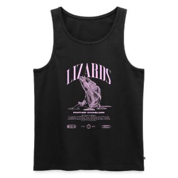 Panther Caméléon Streetwear Lézard Keeper - Débardeur bio Premium Homme - noir - Devant - Michal (187cm)
